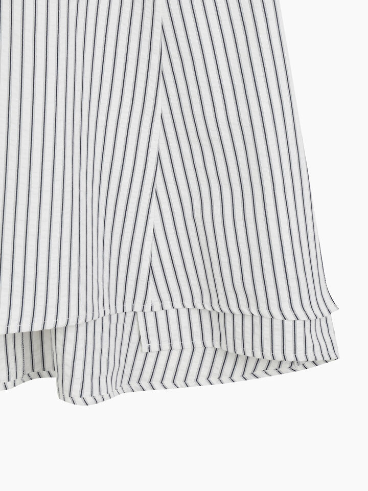 Blue striped sleeveless blouse - null - White | Sisley K image number 4